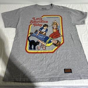 Steven Rhodes T Shirt Let's Sacrifice Toby Gray Size L mens preowned